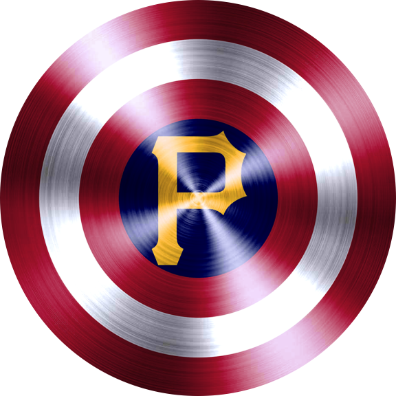 Captain American Shield With Pittsburgh Pirates Logo vinyl decal